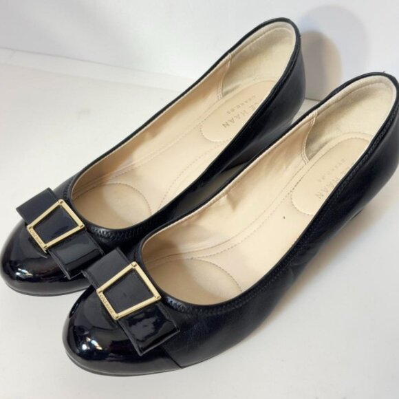 Cole Haan Shoes - Cole Haan Women’s Navy Emory Tova Bow Wedge Heel Shoe Size 9.5 B